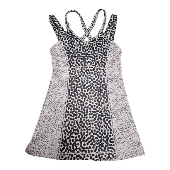 NWOT Lululemon Happy Strappy Tank Ace Spot Grain Black Dottie Dash Sz 4 Run Yoga - Picture 1 of 11